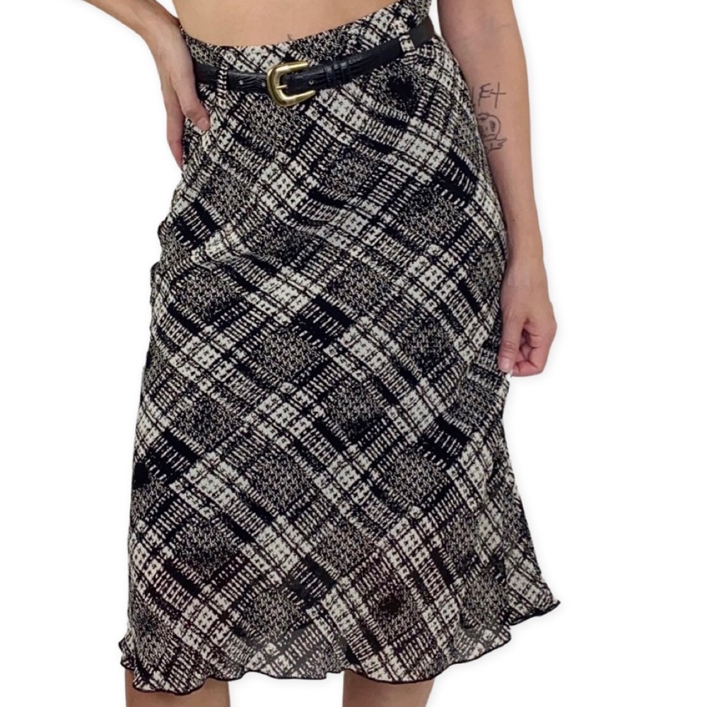 Vintage Y2K chiffon midi skirt S